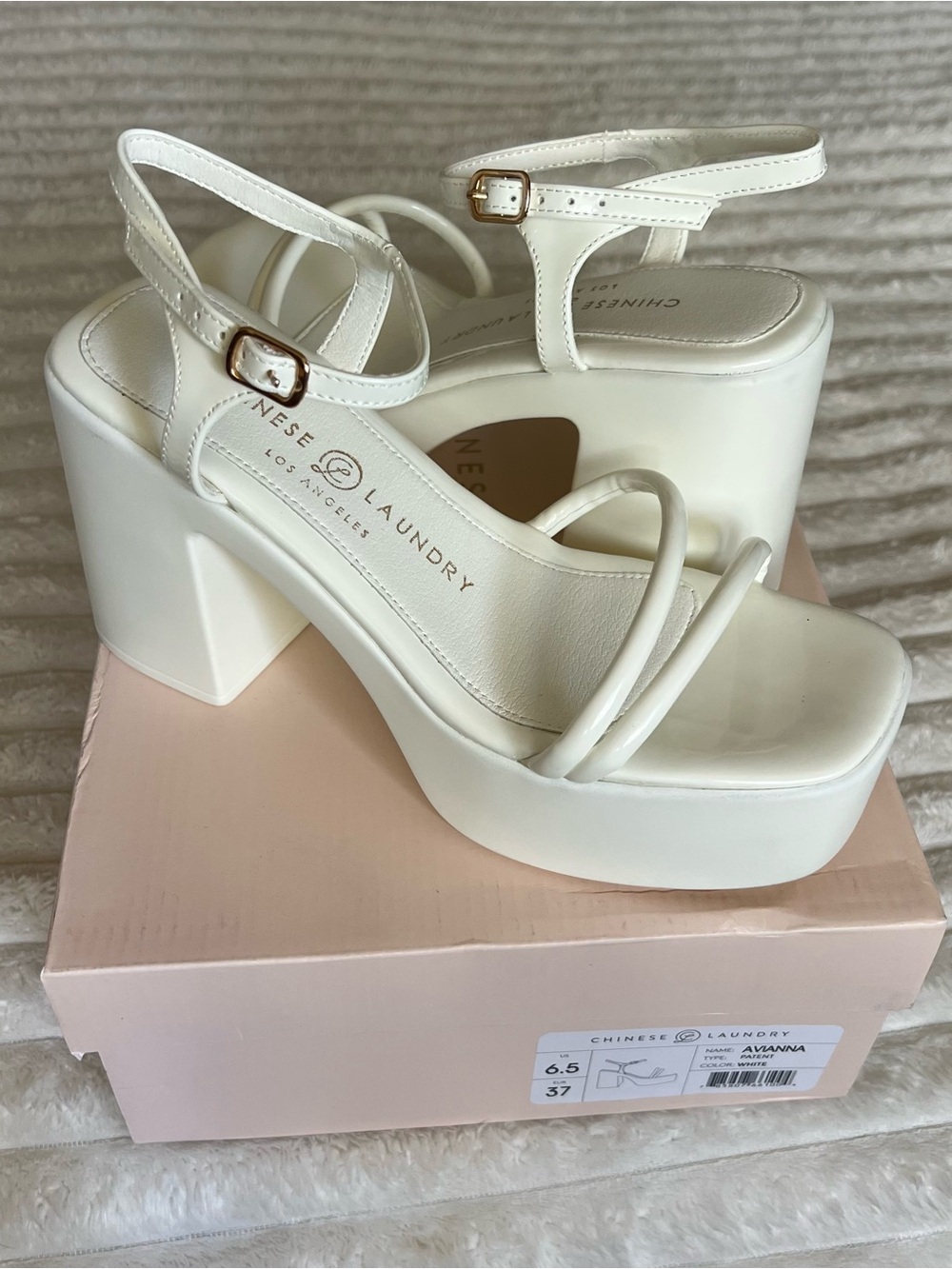 Chinese Laundry Avianna Cream White Platform Heels